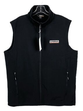 U-Haul Employee Vest Mens Large Black Full Zip Core 365 NWT